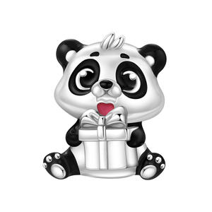 Pulsera de cuentas de cobre blanco estilo panda, novedad transfronteriza, con regalo, joyería, colgante, accesorio para mujer - Product Image 1