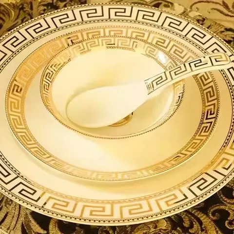 Plat et bol en céramique pour salle à manger boîte de restaurant vaisselle en porcelaine osseuse ensemble de présentation de table