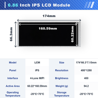 Layar LCD Otomotif Layar LCD Industri 0.99-17.3" Layar Panel Kontrol Cerdas 480*1280 MIPI TFT Display Supplier