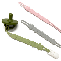 Attache-tétine en silicone en forme d'éléphant, conception monobloc, chaîne souple et flexible en silicone pour bébé garçon et fille, vente en gros