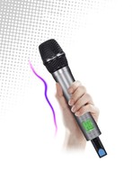 Microphone sans fil à fréquence réglable, diffusion en direct, anti-bruit de foule, haut-parleur bidirectionnel à tige extensible, universel sans fil