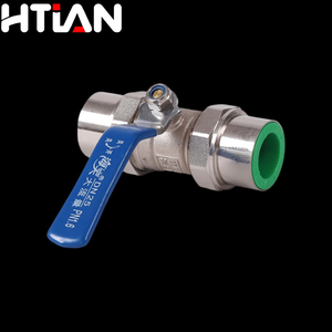 Robinet à double union HTIAN, <span class=keywords><strong>raccord</strong></span> PPR pour le contrôle du débit d'eau industrielle - Product Image 1