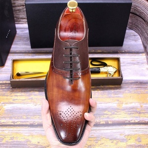Chaussures en cuir pour hommes 2026 Brook Oxford, style patchwork, formelles, britanniques, à enfiler, bout pointu, vente en gros transfrontalière - Product Image 3