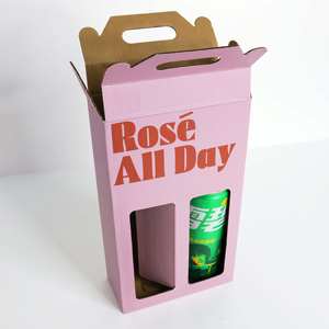 Изготовленная на заказ Модная 2025 розовая и красная крыша с ручкой для <span class=keywords><strong>2</strong></span> <span class=keywords><strong>3</strong></span> 6 бутылок - Product Image 4