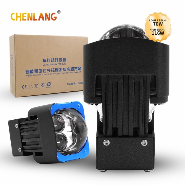 Wholesale New CLJ7 1.6inch Mini Matrix Module LED Headlight 116W 6500K Bi-led Projector Lens Dual Laser Retrofit Car Lamps