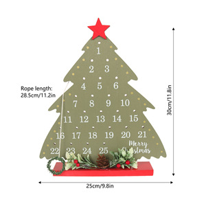 Décorations de Noël pour la maison, petites baguettes de vigne, ornements de calendrier de compte à rebours, artisanat en bois, directement de l'usine - Product Image 2