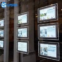 Panneau immobilière lumineux rétroéclairé, affiche publicitaire à suspendre pour fenêtre, boîte à lumière LED en acrylique A3/A4 ultra-mince et anti-poussière