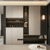 Meuble à chaussures moderne personnalisé pour entrée de villa ou hôtel, pour salon - Bois, capacité 50+ paires, design modulaire
