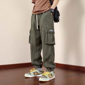 Pantalones Jogger Holgados de Estilo Americano para Hombre, Otoño Invierno, Casuales, de Baja Elasticidad, Pintados, Antiarrugas, de Forro Polar, Novedad 2024, Versátiles y a la Moda - Product Image 1