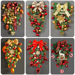 Dekorasi Natal Merry <span class=keywords><strong>Christmas</strong></span>, Karangan Bunga Natal, Tirai Pintu Plastik, Hiasan Gantung Rumah, Lampu LED, Dekorasi Tangga Terbalik, Hiasan Gantung - Product Image 3