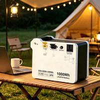 Système de stockage d'énergie solaire tout-en-un 500W 1KWh avec batterie LiFePO4 intégrée 48V hors réseau, monté au sol, IP41, onde sinusoïdale pure, port RV