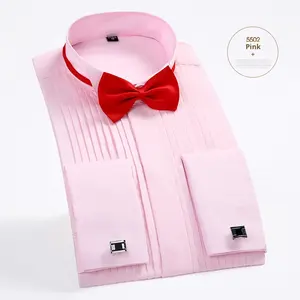 <span class=keywords><strong>Camicia</strong></span> Formale da Uomo in Cotone per Matrimonio con Colletto Rovesciato, Polsini alla Francese e Maniche Lunghe - Product Image 4