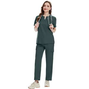 Uniformes médicos 42336 para mujer y hombre, conjunto de blusa y pantalón con bolsillos, uniforme de trabajo unisex. - Product Image 6