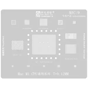 Penanaman baja jala timah IC BGA Reballing stensil perbaikan untuk Apple Mac M1 CPU Universal seri Tin-planded Alat Servis