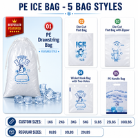 Sac à glaçons en LDPE transparent personnalisé avec votre logo – Vente en gros à chaud