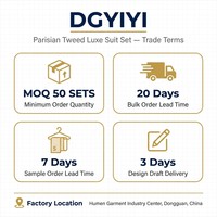 Ensemble tailleur chic parisien en tweed pour femme, OEM ODM, blazer sans col, pantalon droit, vêtements de travail de luxe, boutique de vêtements