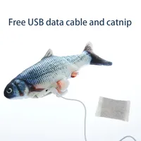 Diskon besar menarik interaktif Gratis USB Charge Catnip mainan hewan bergerak ikan kucing mainan