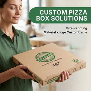 Wellons Custom Brown Kraft Corrugated Board <b>Pizza</b> <b>Box</b> with Glossy & Matt Lamination Embossing Printing Handling Options - Product Image 2