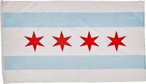 Bandiera della città di Chicago, Illinois, 3x5 piedi, nuova e sigillata - Product Image 1
