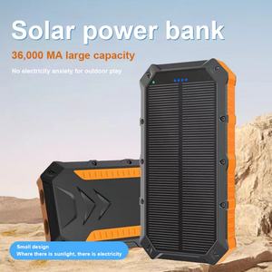 Chargeur de téléphone portable d'extérieur 36000 mAh 20000 mAh, batterie solaire multifonctionnelle avec lumière LED pour les voyages - Product Image 3