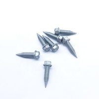 Vis autotaraudeuses à pointe acérée bimétalliques en acier inoxydable 304 et acier trempé 420 avec bride hexagonale pour fixation métallique