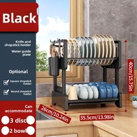 Étagère à vaisselle multifonctionnelle à 2 niveaux, grande capacité, étagère de rangement de cuisine avec porte-couverts et crochets pour ustensiles