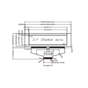 จอ LCD อุณหภูมิกว้าง2.7นิ้ว256 × 64 CPU RGB SPI -30 °C ถึง80 °C จอแสดงผล TFT LCD - Product Image 1