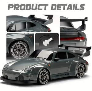 <span class=keywords><strong>Auto</strong></span> Telecomandata Porsche 911 1:24 4WD, Modello di <span class=keywords><strong>Auto</strong></span> da Corsa <span class=keywords><strong>Drift</strong></span> 2.4GHz con Giroscopio e Luci LED, Giocattolo Super Sportivo - Product Image 2