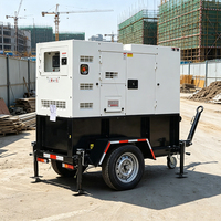 Groupe électrogène diesel sur remorque 50KVA 60KVA 70KVA 80KVA 100KVA avec moteur Cummins 4BT 6BT, prises personnalisées, démarrage automatique