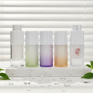 15ml 30ml Customized Color Gradient Frosted Cosmetic Cream Twist Serum Rotate Plastic Airless Lotion <b>Pump</b> <b>Bottle</b> for Shampoo - Product Image 1