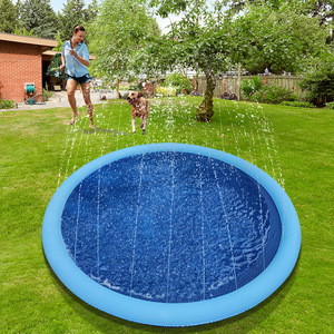 Pet Inflatable Spray Pool 170Cm Round Water Play Mat For Dogs Outdoor Cooling Splash Pad - Product Image 2