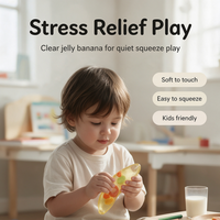 Jouet sensoriel anti-stress transparent en TPR en forme de coque de pois, rempli de vaseline, pour enfants