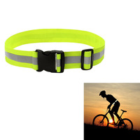 Cinturón de Seguridad Reflectante y Juego de Bandas para Brazos y Piernas, Cinturón Elástico Ajustable con Velcro para Corredores, Ciclistas y Trabajadores al Aire Libre
