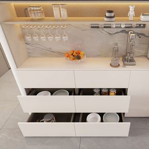 Antique-Style Modern Foldable <b>Sideboard</b> with Panel Design and Ample Storage for Living Room <b>Kitchen</b> Dining Home Furniture - Product Image 3