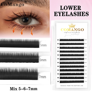 Ciglia Inferiori CoMango Fatte a Mano Cruelty Free Curva J Aspetto Naturale Lunghezze Miste Classiche Estensioni Ciglia Nero Opaco - Product Image 1