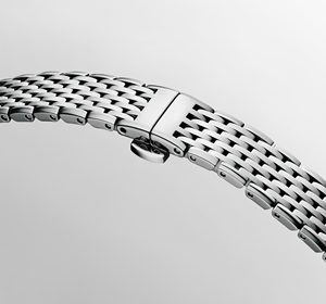 Montre élégante pour femme à cadran rond en quartz avec chiffres romains, bracelet en maille d'acier inoxydable pour un usage quotidien Longinesing - Product Image 4