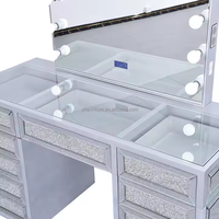 Meubles de chambre à coucher modernes et luxueux Coiffeuse à éclairage au diamant Nouvelle coiffeuse à la mode pour hôtel