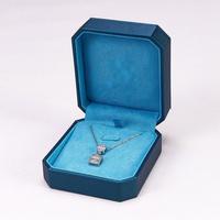Étui à bijoux en cuir PU sur mesure haut de gamme, élégant, brossé, octogonal, pour collier