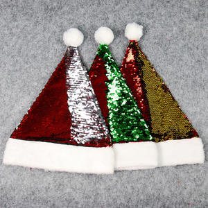 Chapeau <span class=keywords><strong>de</strong></span> Noël à paillettes géantes en polyester avec logo personnalisé - Product Image 2