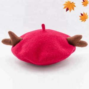 Béret en laine pour enfants mignon avec oreilles de cerf pour le festival de Noël - Product Image 6