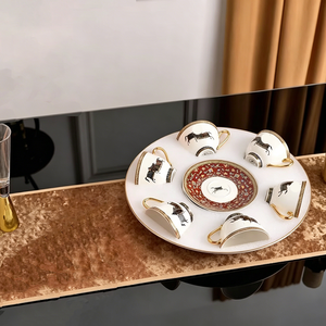 6-Piece Espresso Cup and Saucer Set with Gold Handles (Gift <b>Box</b>) - Product Image 1