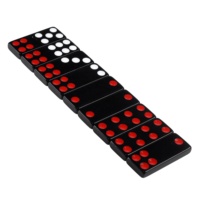 Ensemble de jeu de points de couleur acrylique noir Double 6 dominos Lucite rouge et blanc point Double Six Domino Acrilico