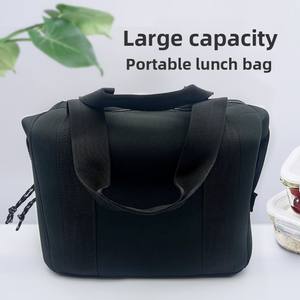 Sac à déjeuner en néoprène écologique personnalisé, grand, isolé, avec fermeture éclair, imperméable, anti-fuite, portable pour pique-nique, camping, plage - Product Image 2