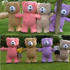 Best selling animal adulto teddy bear traje da mascote inflável para a venda