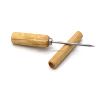 Pique-glace en acier inoxydable avec manche en bois, outil de bar, outil à cocktail