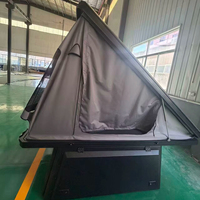 Système de tente de toit pour pick-up avec support de lit, pour camping extérieur quatre saisons, toit rigide, opération pliable, fonction de verrouillage, en polyester