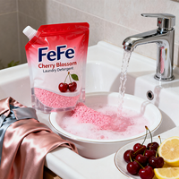 Poudre de savon concentrée écologique personnalisée pour vêtements commerciaux jetables, détachant concentré parfum cerise, vente en gros usine