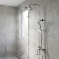 Mitigeur d'eau chaude et froide en laiton pour douche, ensemble de robinetterie de douche à poignée unique avec douchette à main