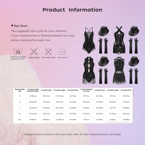 Costumes de danse latine pour femmes avec franges, justaucorps de performance de danse latine et jazz avec gants et chapeau, ensembles pour cours de danse Tango Cha-Cha <span class=keywords><strong>Samba</strong></span> - Product Image 6
