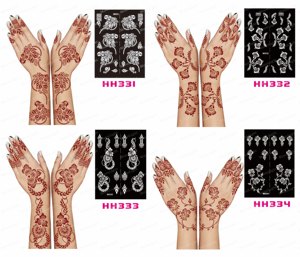 Vendita calda Blooming Rose India hennè <span class=keywords><strong>Tattoo</strong></span> Stencil riutilizzabile Hand & Foot Body Art <span class=keywords><strong>Tattoo</strong></span> Template - Product Image 2